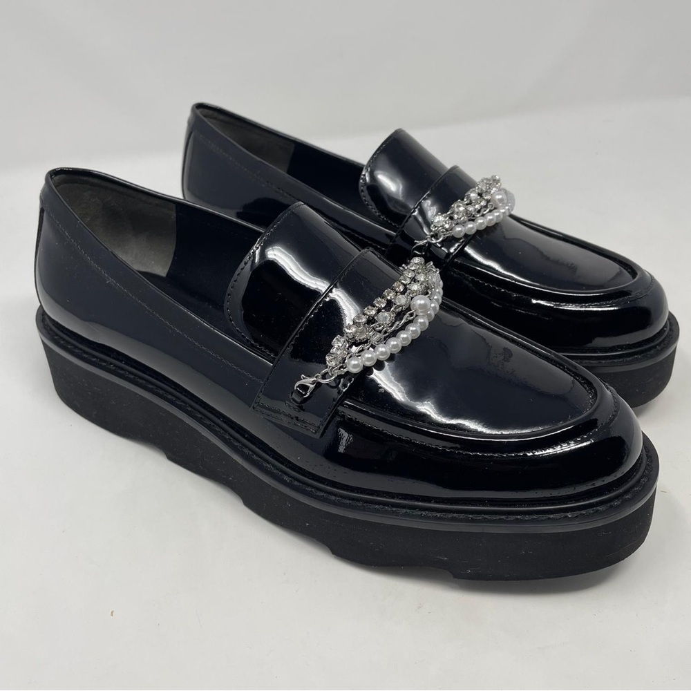 Stuart Weitzman Pearldrop Slip On Platform Loafer Flats - NWT - Picture 8 of 15